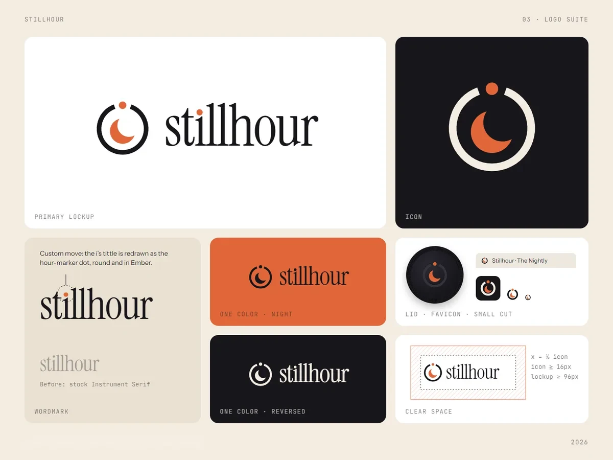 Stillhour: wind-down drink mix: Logo suite