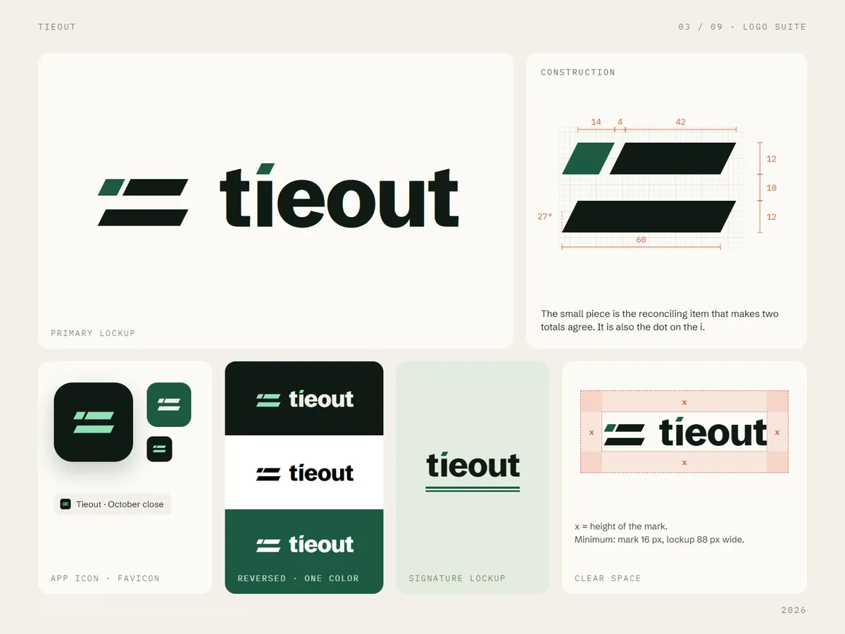 Tieout: close assistant for accounting teams: Logo suite